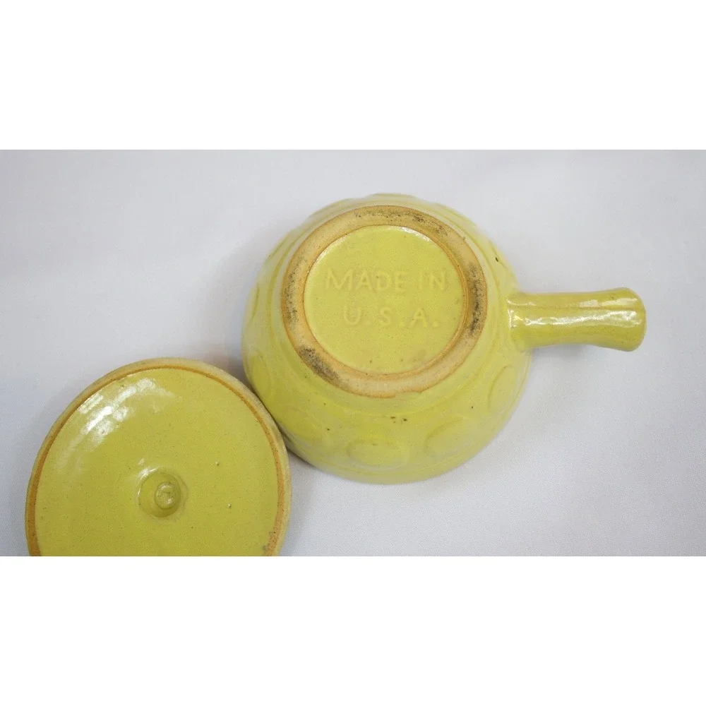 Vintage Watt Stoneware Soup Bowl‎ with Lid & Handle Set of 2 Made in USA